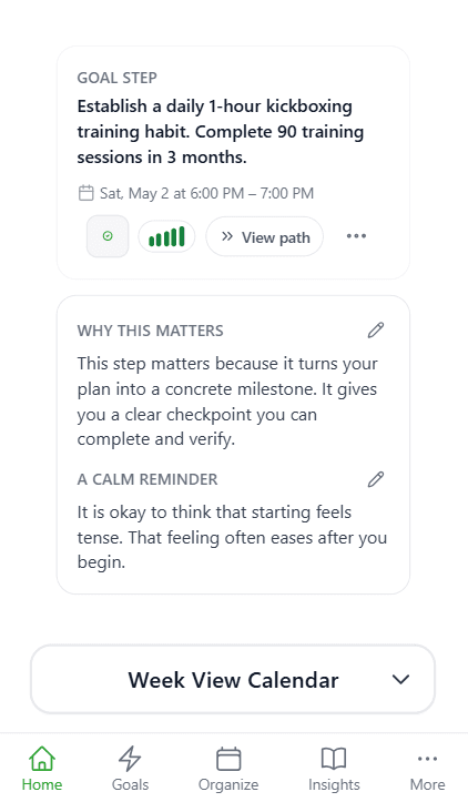 Goaliath mobile dashboard preview